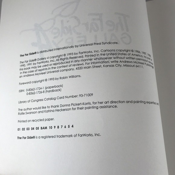 The Far Side Gallery 4 By Gary Larson Foreward by Robin Williams 1993 - Picture 5 of 5